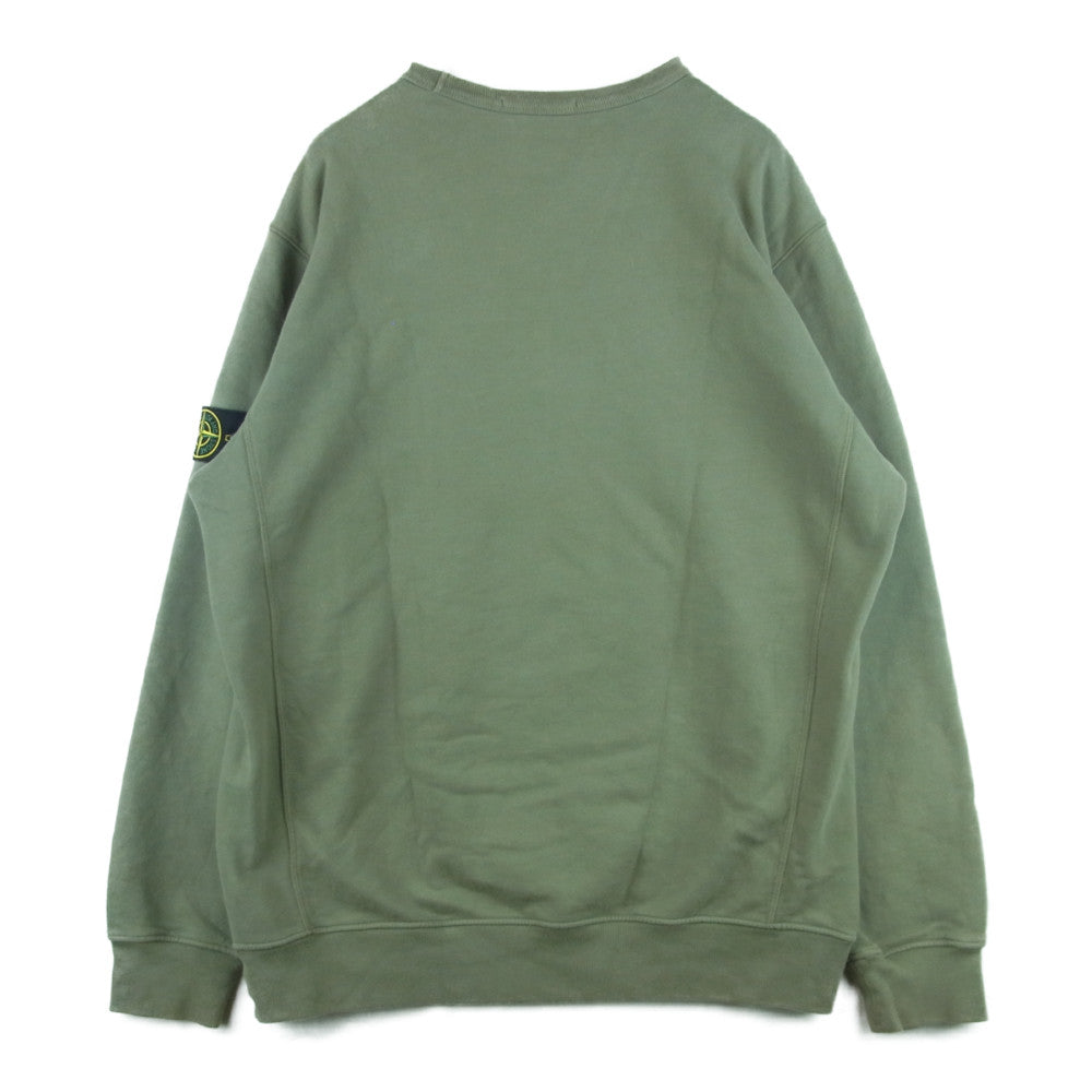 STONE ISLAND ストーンアイランド 国内正規品 19AW 711562720 ロゴパッチ ワッペン クルーネック L/S 長袖 スウェット カーキ系 XXL【中古】