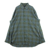 BALENCIAGA バレンシアガ ジャパンタグ 18AW 508465 TBM21 バックロゴ オーバーサイズ チェック 長袖 シャツ カーキ系 グレイッシュブルー系 40【中古】