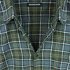 BALENCIAGA バレンシアガ ジャパンタグ 18AW 508465 TBM21 バックロゴ オーバーサイズ チェック 長袖 シャツ カーキ系 グレイッシュブルー系 40【中古】