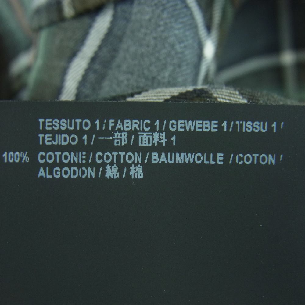 BALENCIAGA バレンシアガ ジャパンタグ 18AW 508465 TBM21 バックロゴ オーバーサイズ チェック 長袖 シャツ カーキ系 グレイッシュブルー系 40【中古】