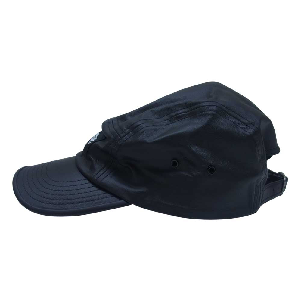 Supreme シュプリーム 21SS Leather Camp Cap ボックスロゴ レザー キャンプ キャップ ブラック系 FREE【極上美品】【中古】