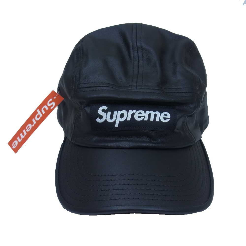 Supreme シュプリーム 21SS Leather Camp Cap ボックスロゴ レザー キャンプ キャップ ブラック系 FREE【極上美品】【中古】