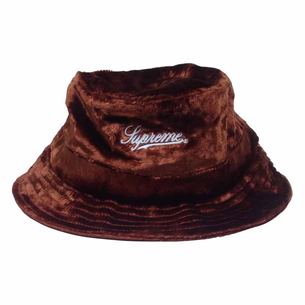 Supreme シュプリーム 22SS Crushed Velvet Crusher ベロア バケットハット Rust【極上美品】【中古】