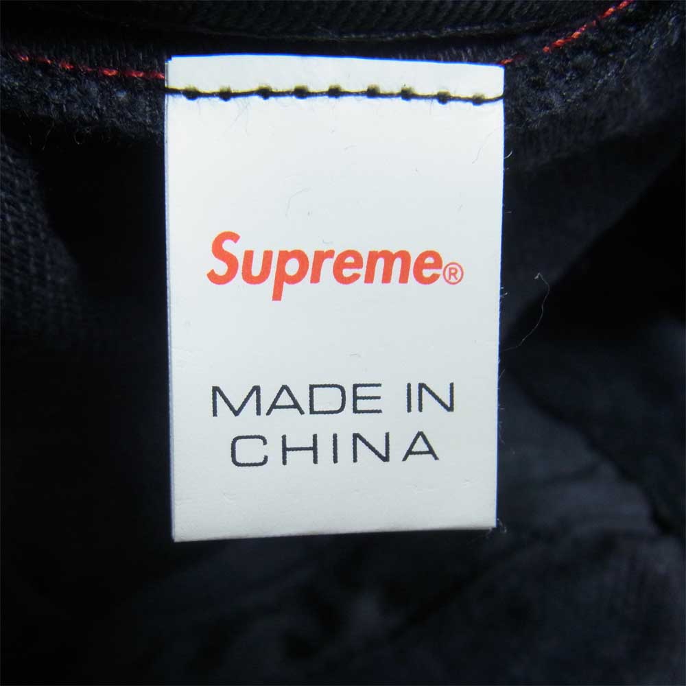 Supreme シュプリーム 21SS Frayed Logos Denim Camp Cap フレイ ロゴ デニム キャンプキャップ ブラック系 FREE【美品】【中古】