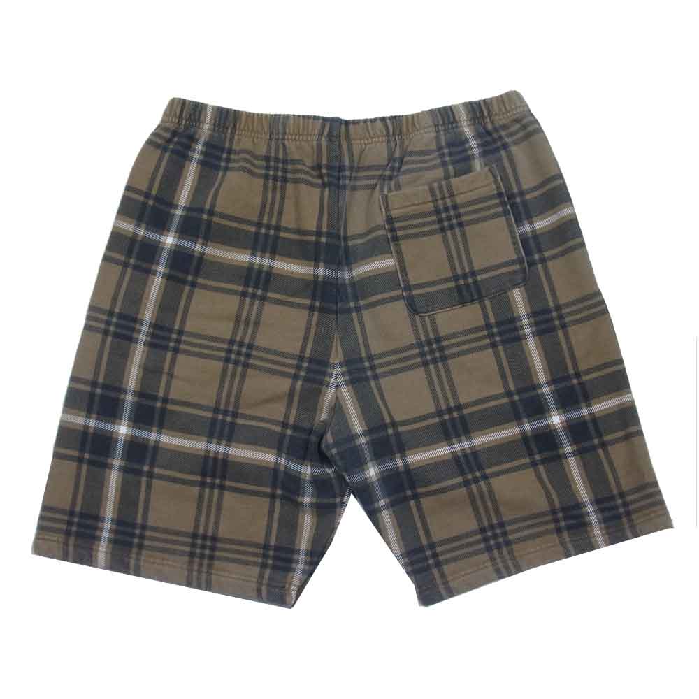 Supreme シュプリーム 21SS Plaid Sweatshort プレイド チェック クラシックロゴ スウェット ショーツ ブラウン系 M【美品】【中古】