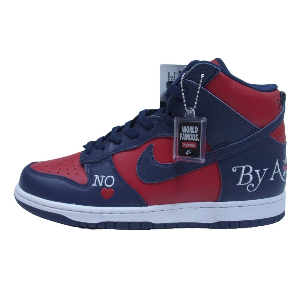 Supreme シュプリーム 22SS DN3741-600 NIKE SB DUNK HIGH OG By Any Means ナイキ ダンク ハイ バイ エニィ ビーンズ 赤×ネイビー系 US8.5【新古品】【未使用】【中古】