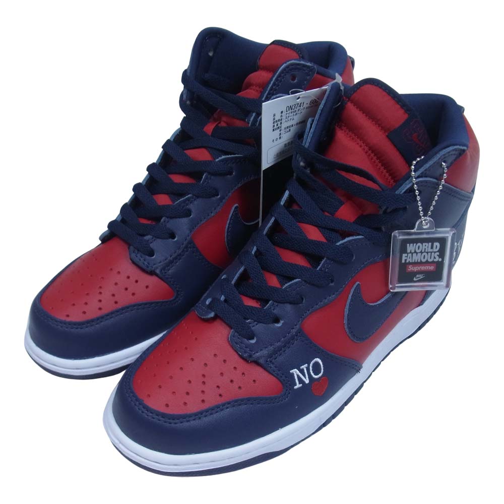 Supreme シュプリーム 22SS DN3741-600 NIKE SB DUNK HIGH OG By Any Means ナイキ ダンク ハイ バイ エニィ ビーンズ 赤×ネイビー系 US8.5【新古品】【未使用】【中古】
