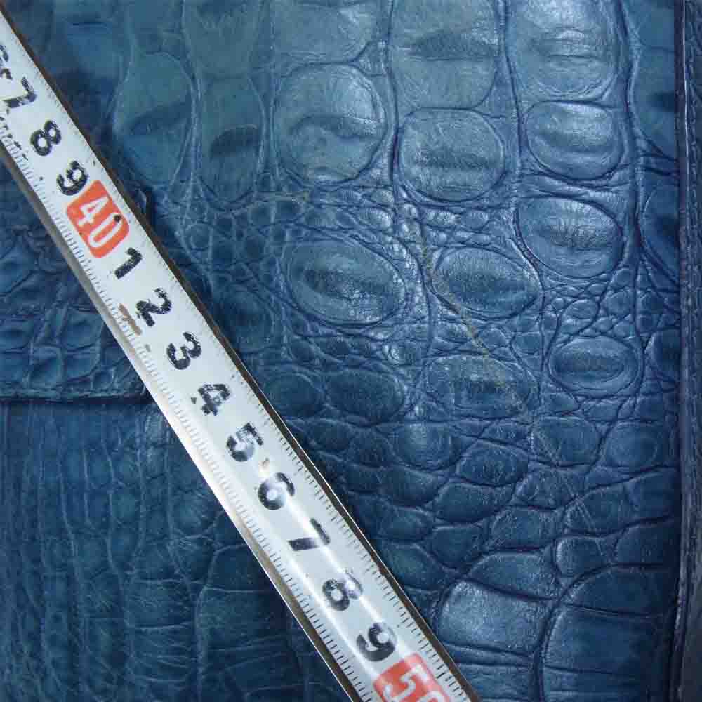 Furla フルラ 型押し レザー ボストン バッグ ボストンバッグ ブルー系【中古】