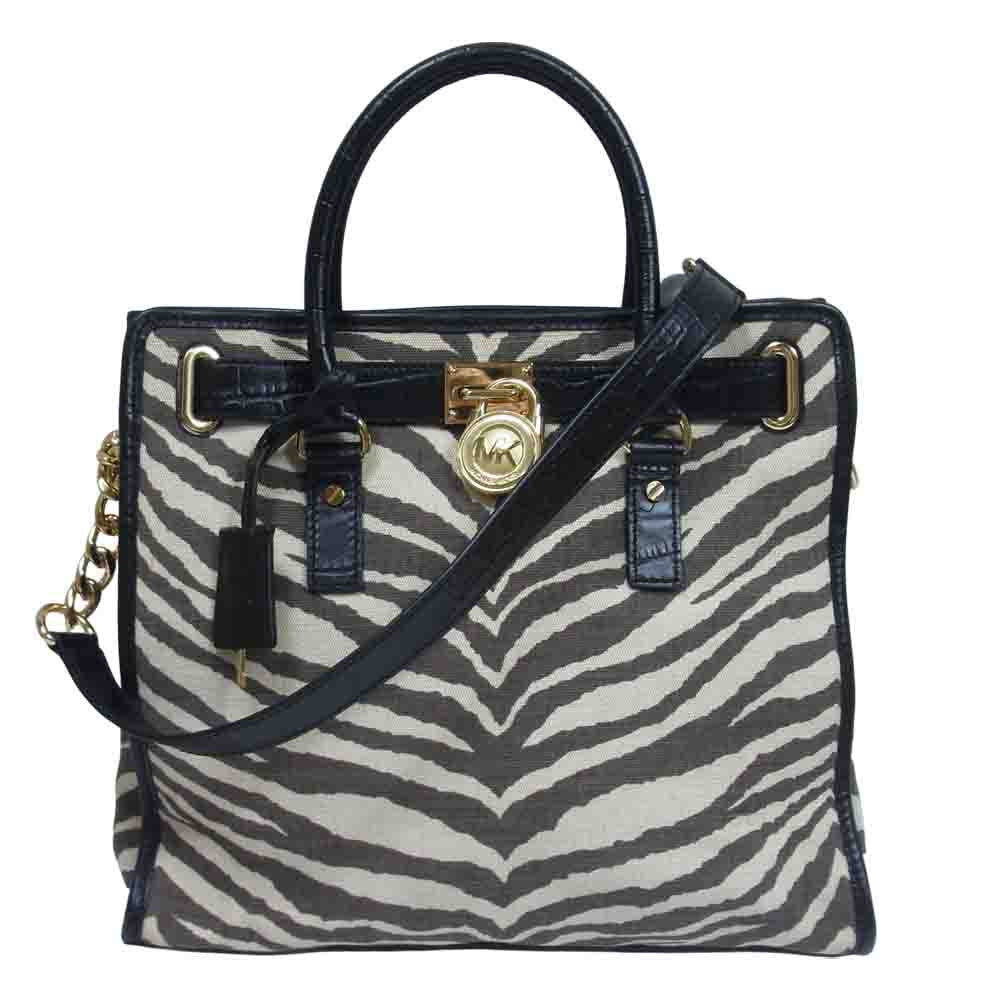 Michael Kors マイケルコース ゼブラ柄 2way ショルダー バッグ ブラック系【新古品】【未使用】【中古】