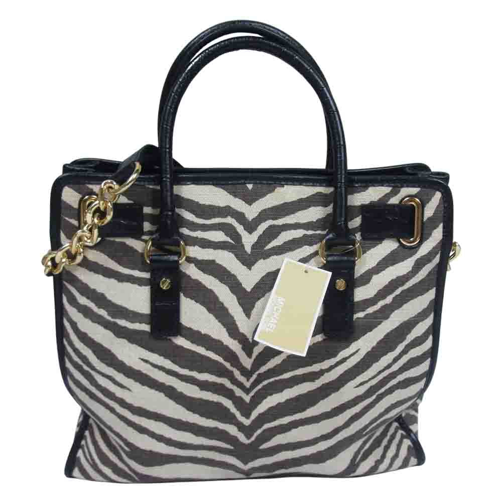 Michael Kors マイケルコース ゼブラ柄 2way ショルダー バッグ ブラック系【新古品】【未使用】【中古】