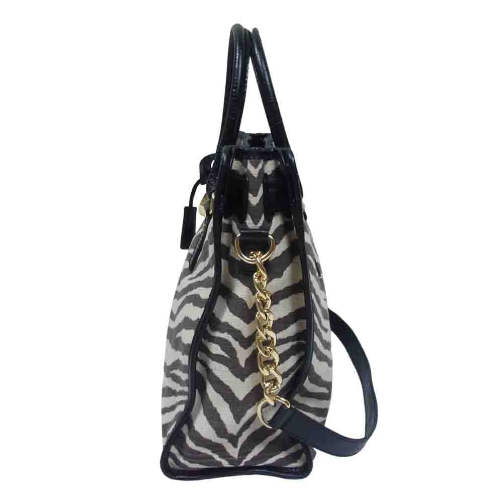 Michael Kors マイケルコース ゼブラ柄 2way ショルダー バッグ ブラック系【新古品】【未使用】【中古】