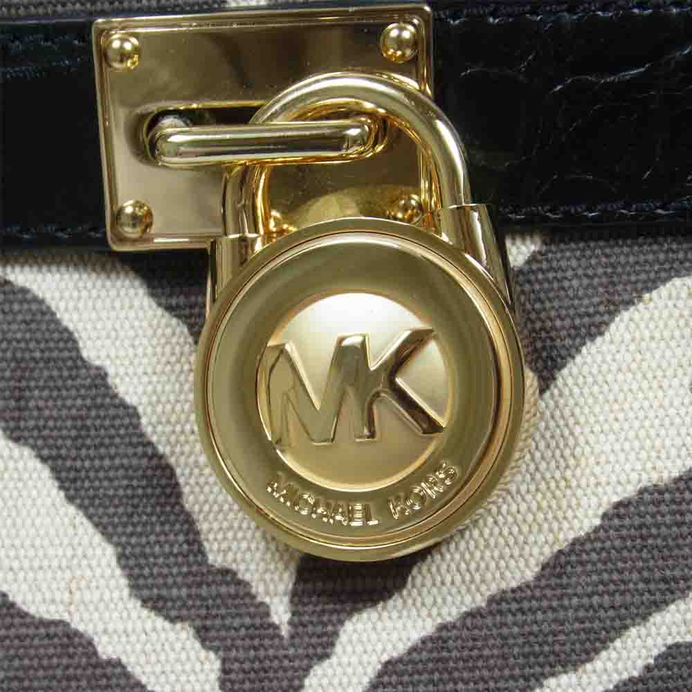 Michael Kors マイケルコース ゼブラ柄 2way ショルダー バッグ ブラック系【新古品】【未使用】【中古】