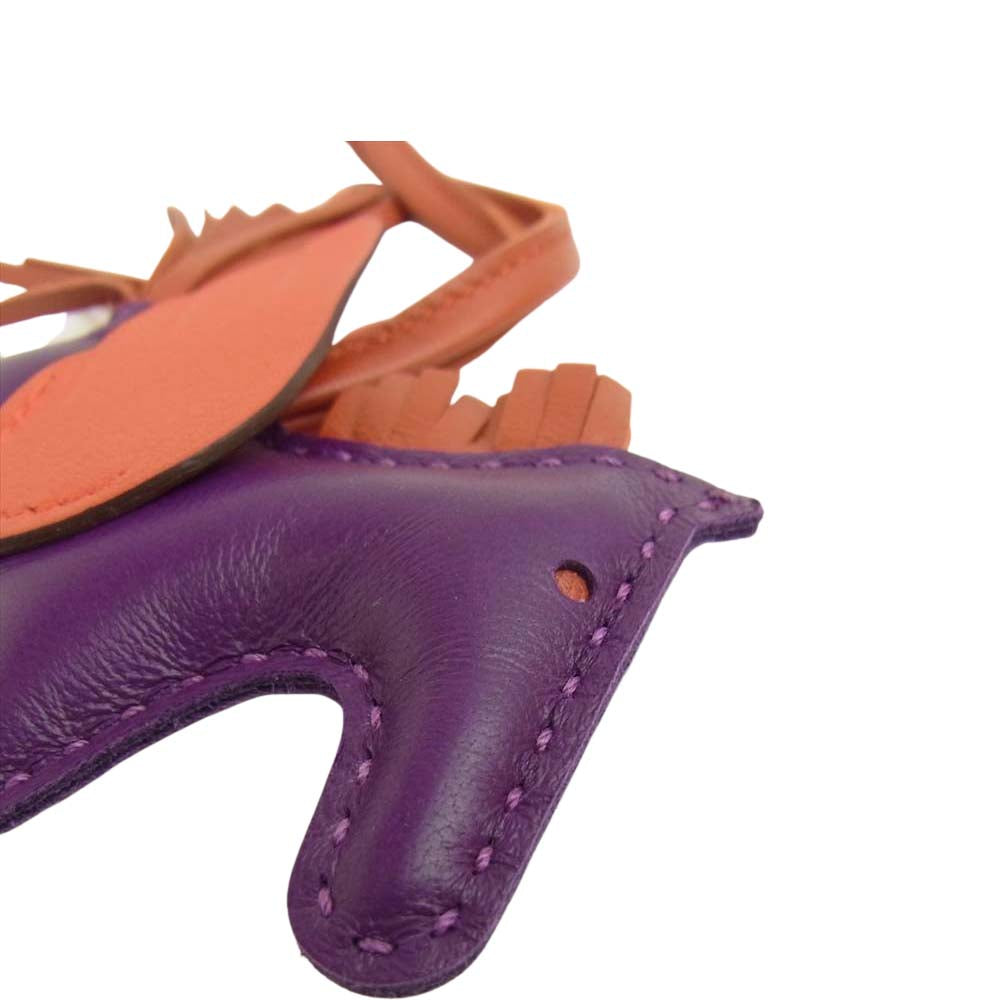 HERMES エルメス ロデオ ペガサス PM Z刻印 アネモネ バッグチャーム パープル系 オレンジ系【極上美品】【中古】