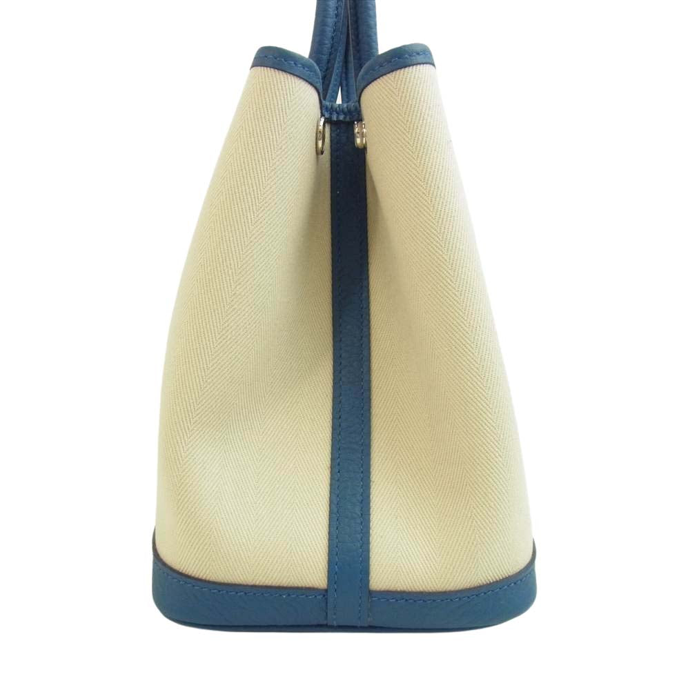 HERMES エルメス ガーデンパーティ TPM D刻印 ベージュ系 藍色系【美品】【中古】