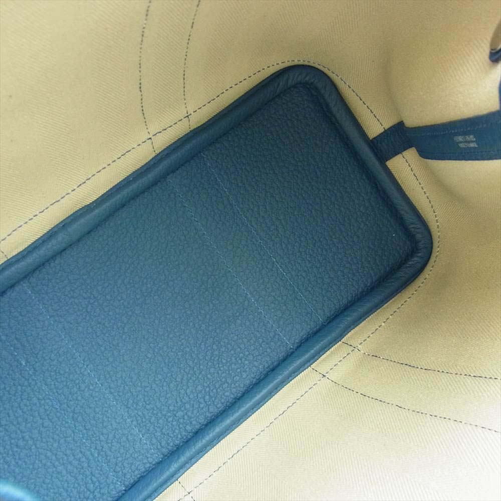 HERMES エルメス ガーデンパーティ TPM D刻印 ベージュ系 藍色系【美品】【中古】