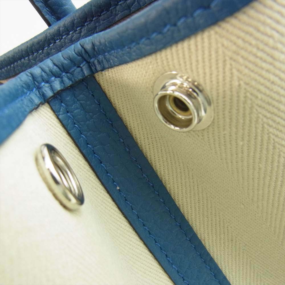 HERMES エルメス ガーデンパーティ TPM D刻印 ベージュ系 藍色系【美品】【中古】