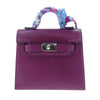 HERMES エルメス ミニミニ ケリー ツイリー U刻印 タデラクト アネモネ シルバー金具 バッグチャーム  パープル系【極上美品】【中古】