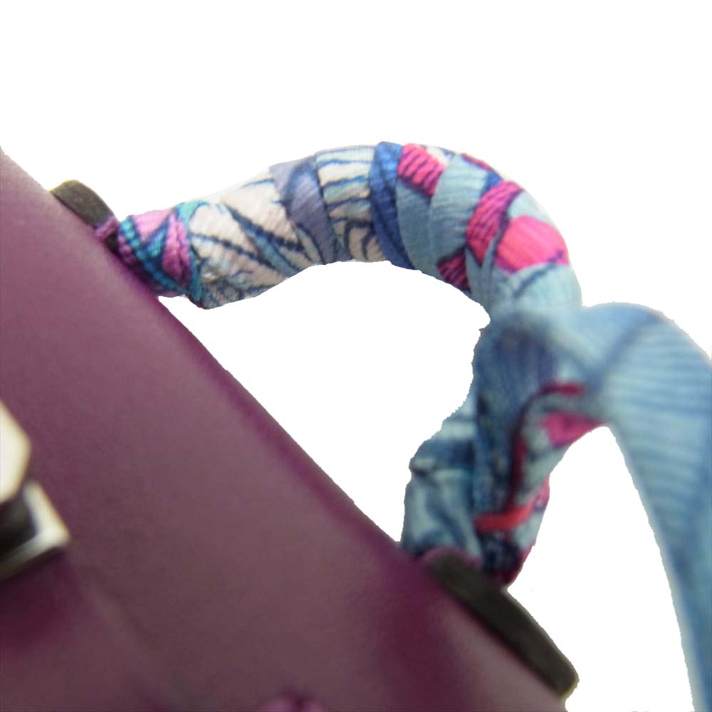 HERMES エルメス ミニミニ ケリー ツイリー U刻印 タデラクト アネモネ シルバー金具 バッグチャーム  パープル系【極上美品】【中古】