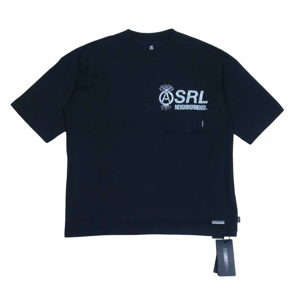 NEIGHBORHOOD ネイバーフッド 221BUNH-CSM01 SRL . SHELTECH-1 / CN-CREW . SS ポケット Tシャツ ブラック系 S【美品】【中古】