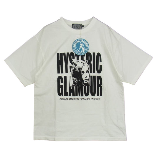 HYSTERIC GLAMOUR ヒステリックグラマー 02213CT13300 ALWAYS LOOKING TOWARDS DEMONESS IN THE SUN デーモン ガールプリント クルーネック 半袖 Tシャツ ホワイト系 M【新古品】【未使用】【中古】