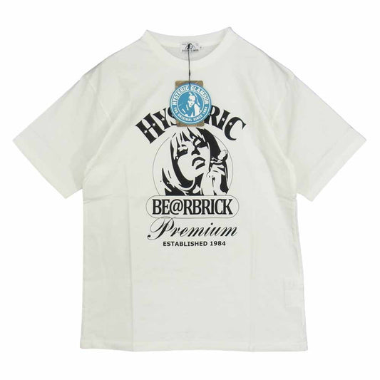 HYSTERIC GLAMOUR ヒステリックグラマー × BE@RBRICK ベアブリック 02212CT19300 ガールプリント クルーネック 半袖 Tシャツ ホワイト系 M【新古品】【未使用】【中古】