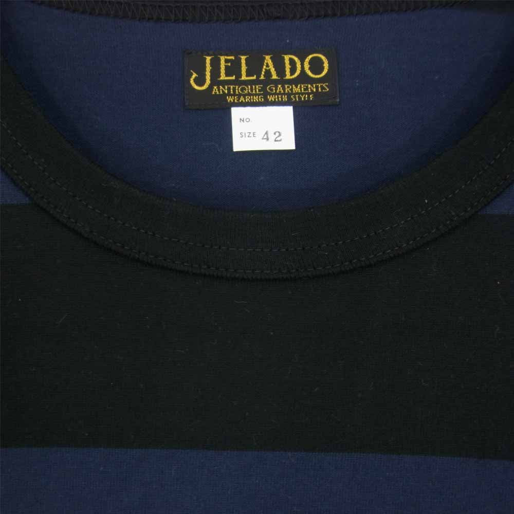 JELADO ジェラード Keepers Tee ボーダー Tシャツ ネイビー系 42【美品】【中古】