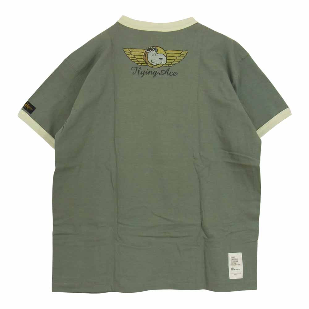 TOY'S McCOY トイズマッコイ TMC1744 MILITARY TEE SHIRT PEANUTS FLYING ACE スヌーピー Tシャツ カーキ系 XL【美品】【中古】