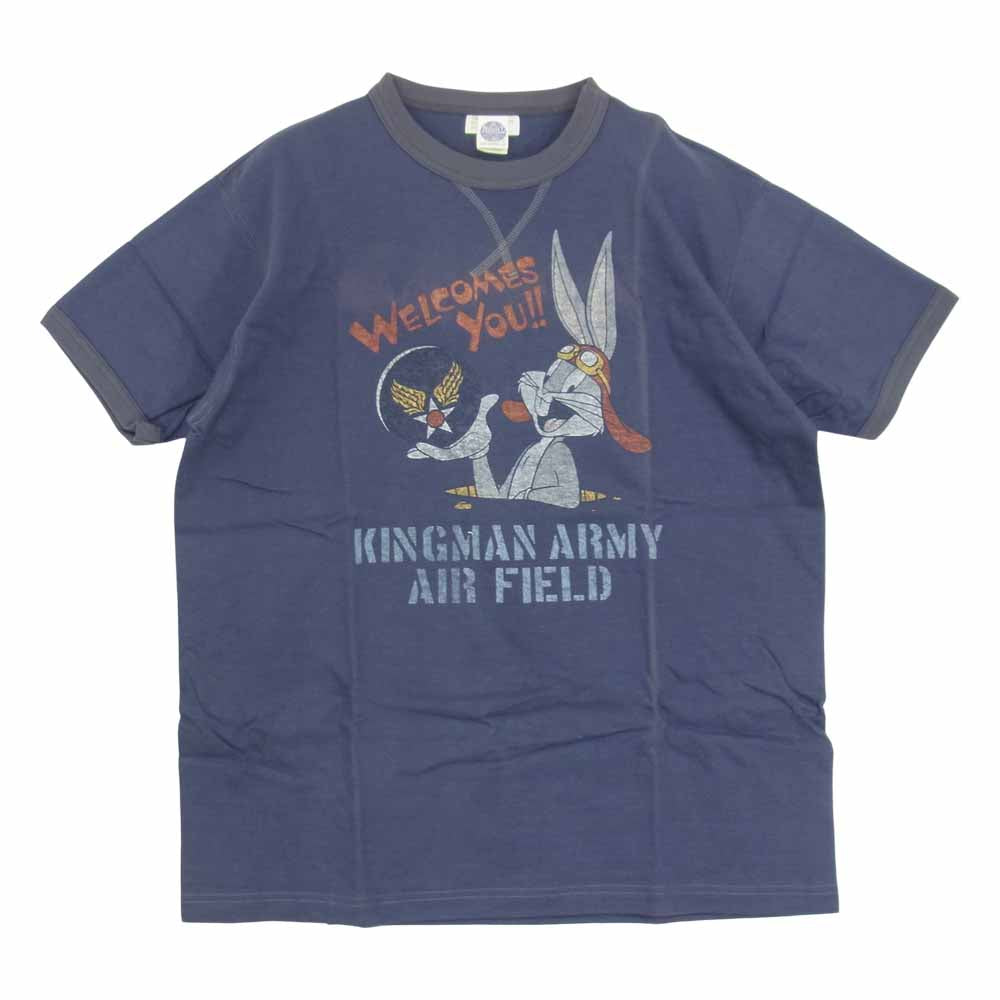 TOY'S McCOY トイズマッコイ TMC1705 ミリタリー バッグスバニー キングマン アーミーエアフィールド Tシャツ ネイビー系 XL【美品】【中古】