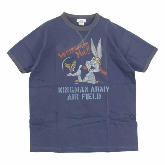 TOY'S McCOY トイズマッコイ TMC1705 ミリタリー バッグスバニー キングマン アーミーエアフィールド Tシャツ ネイビー系 XL【美品】【中古】
