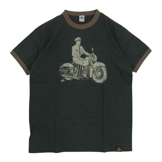 TOY'S McCOY トイズマッコイ TMC1420 AMA SHORT SLEEVE TEE WILD HORSES M.C. ワイルドホーセス Tシャツ カーキ系 XL【美品】【中古】