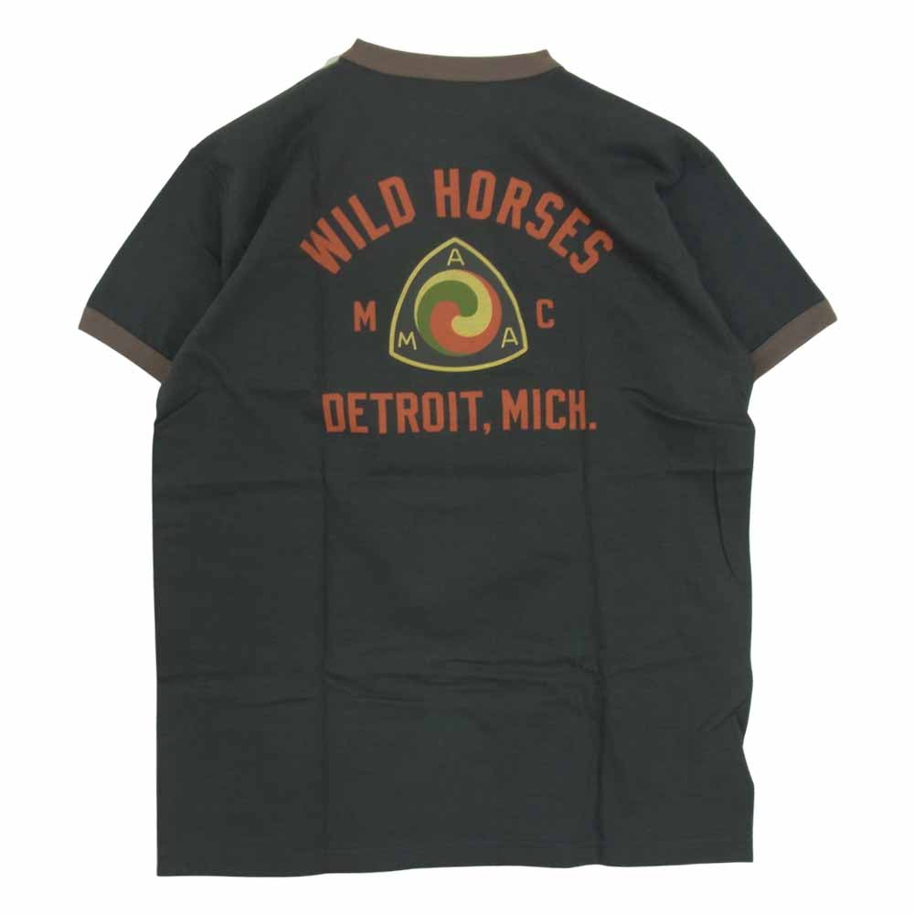 TOY'S McCOY トイズマッコイ TMC1420 AMA SHORT SLEEVE TEE WILD HORSES M.C. ワイルドホーセス Tシャツ カーキ系 XL【美品】【中古】