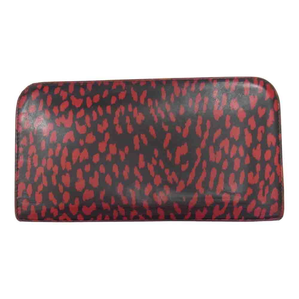 SAINT LAURENT サンローラン 328558 ベイビーキャット ラウンドファスナー ウォレット 長財布  レッド系【中古】