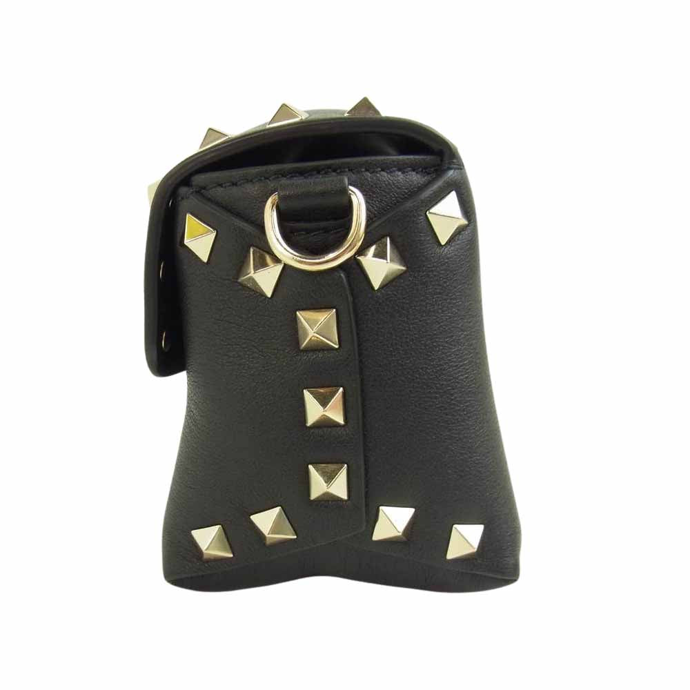 VALENTINO ヴァレンティノ RW2B0C68BOL Garavani Mini Rockstud Crossbody Bag ガラヴァーニ ミニ ロックスタッズ クロスボディ バッグ ブラック系【極上美品】【中古】