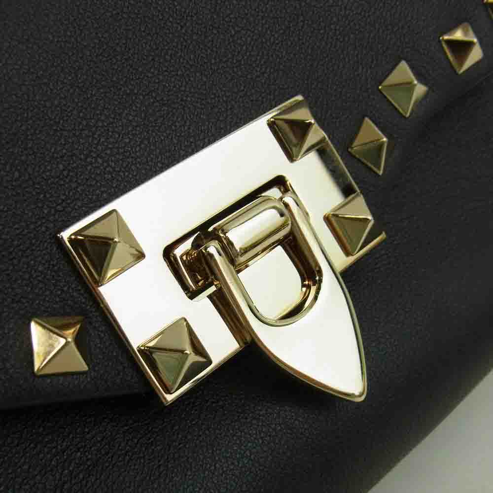VALENTINO ヴァレンティノ RW2B0C68BOL Garavani Mini Rockstud Crossbody Bag ガラヴァーニ ミニ ロックスタッズ クロスボディ バッグ ブラック系【極上美品】【中古】