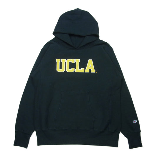 Champion チャンピオン USA製 単タグ 復刻 UCLA リバースウィーブ プルオーバー スウェット パーカー ネイビー系 XL【中古】