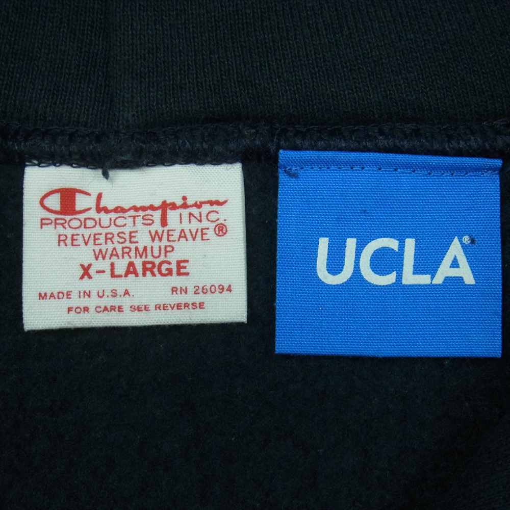 Champion チャンピオン USA製 単タグ 復刻 UCLA リバースウィーブ プルオーバー スウェット パーカー ネイビー系 XL【中古】