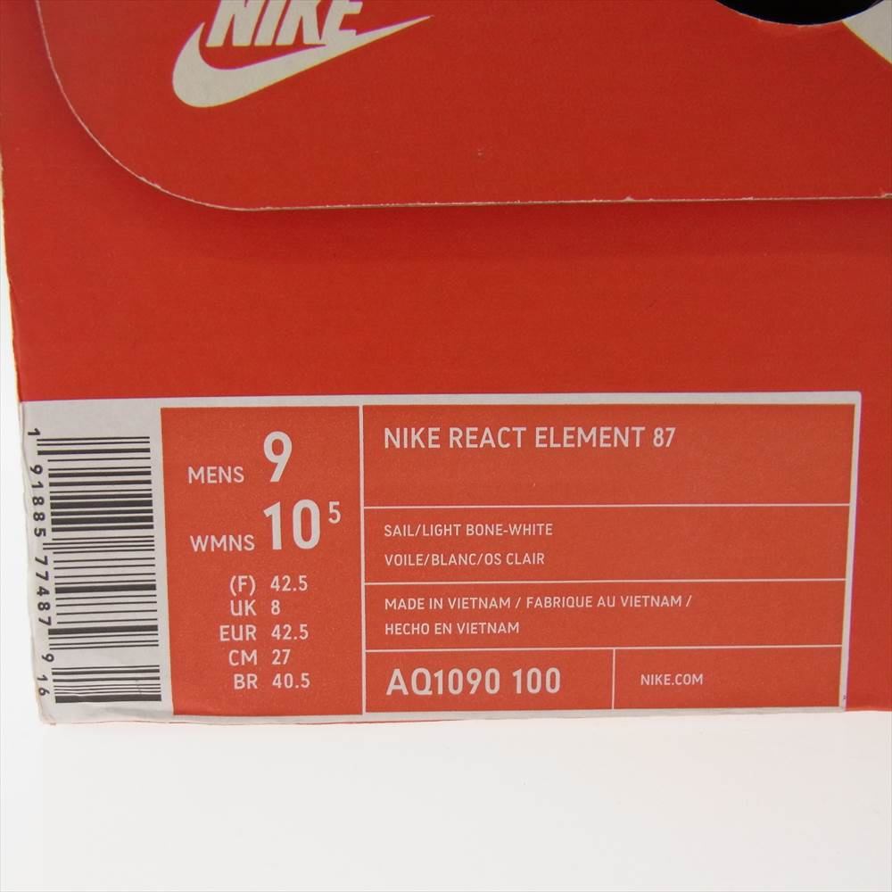 NIKE ナイキ AQ1090-100 REACT ELEMENT 87 リアクト エレメント 87 スニーカー ホワイト系 27cm【中古】