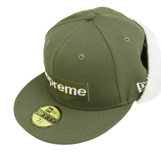 Supreme シュプリーム 21AW Earflap Box Logo New Era ニューエラ イヤーフラップ ボックロゴ キャップ カーキ系【新古品】【未使用】【中古】