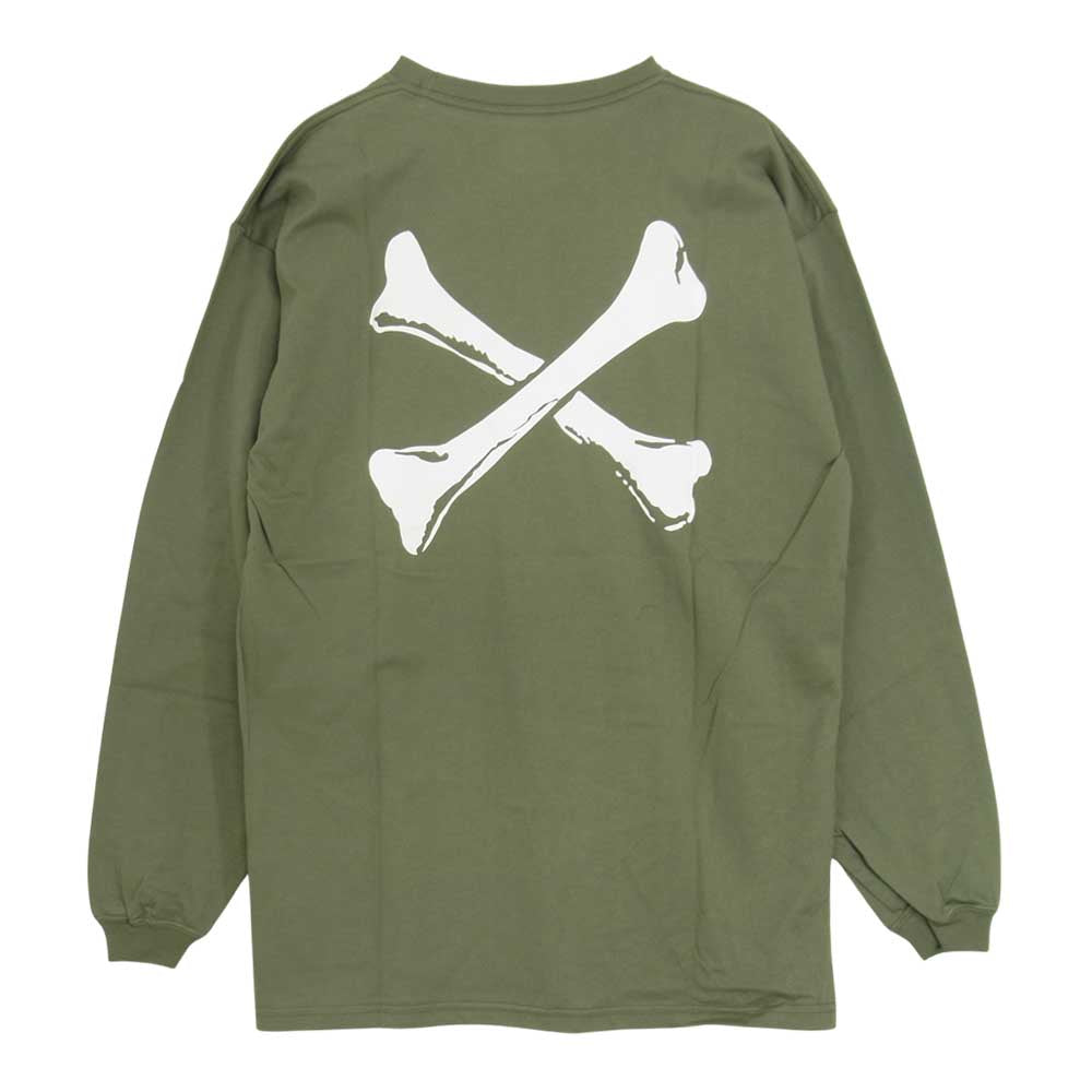 WTAPS ダブルタップス 21AW 212PCDT-L T02S CROSSBONES LS クロスボーン 長袖 Tシャツ カットソー カーキ系 L【新古品】【未使用】【中古】