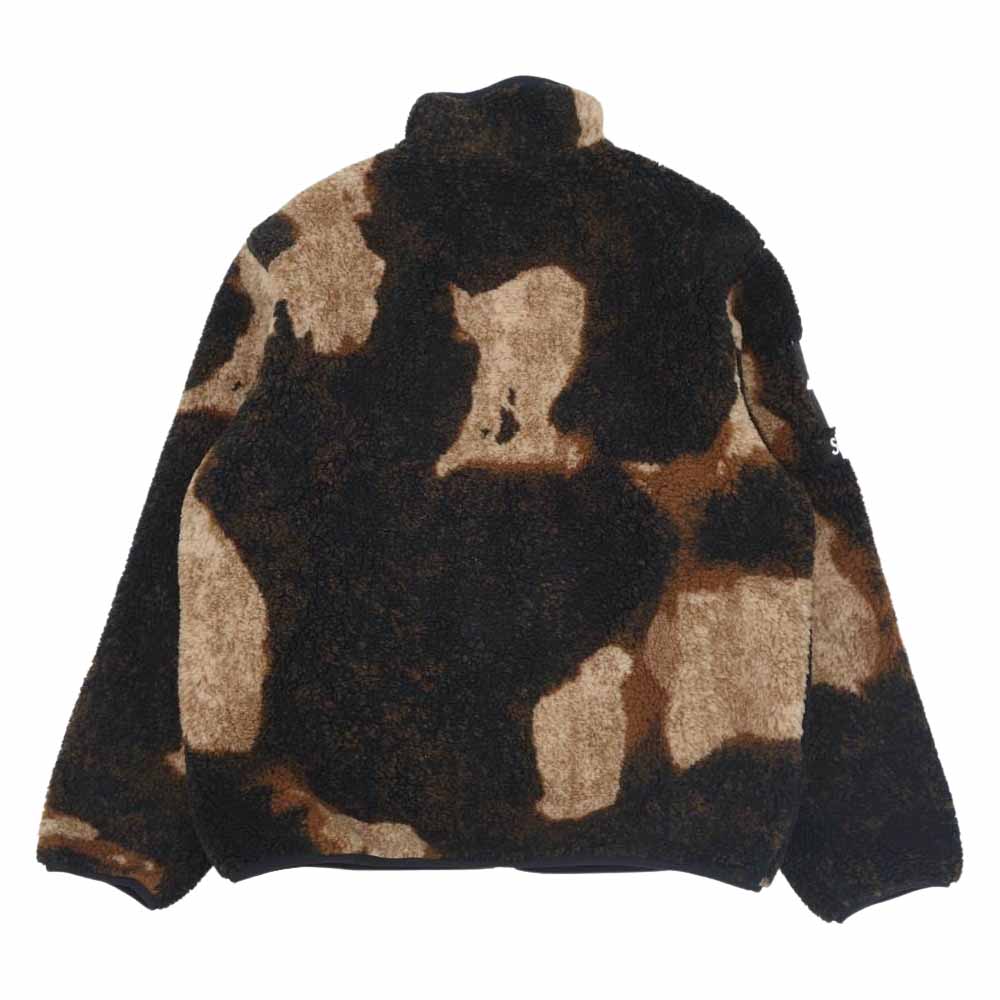 Supreme シュプリーム 21AW The North Face Bleached Denim Print Fleece Jacket ブリーチ デニム プリント フリース ジャケット ブラウン系 M【美品】【中古】
