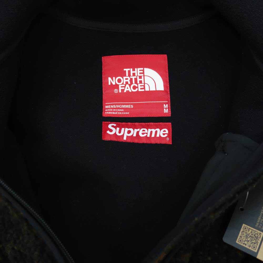 Supreme シュプリーム 21AW The North Face Bleached Denim Print Fleece Jacket ブリーチ デニム プリント フリース ジャケット ブラウン系 M【美品】【中古】