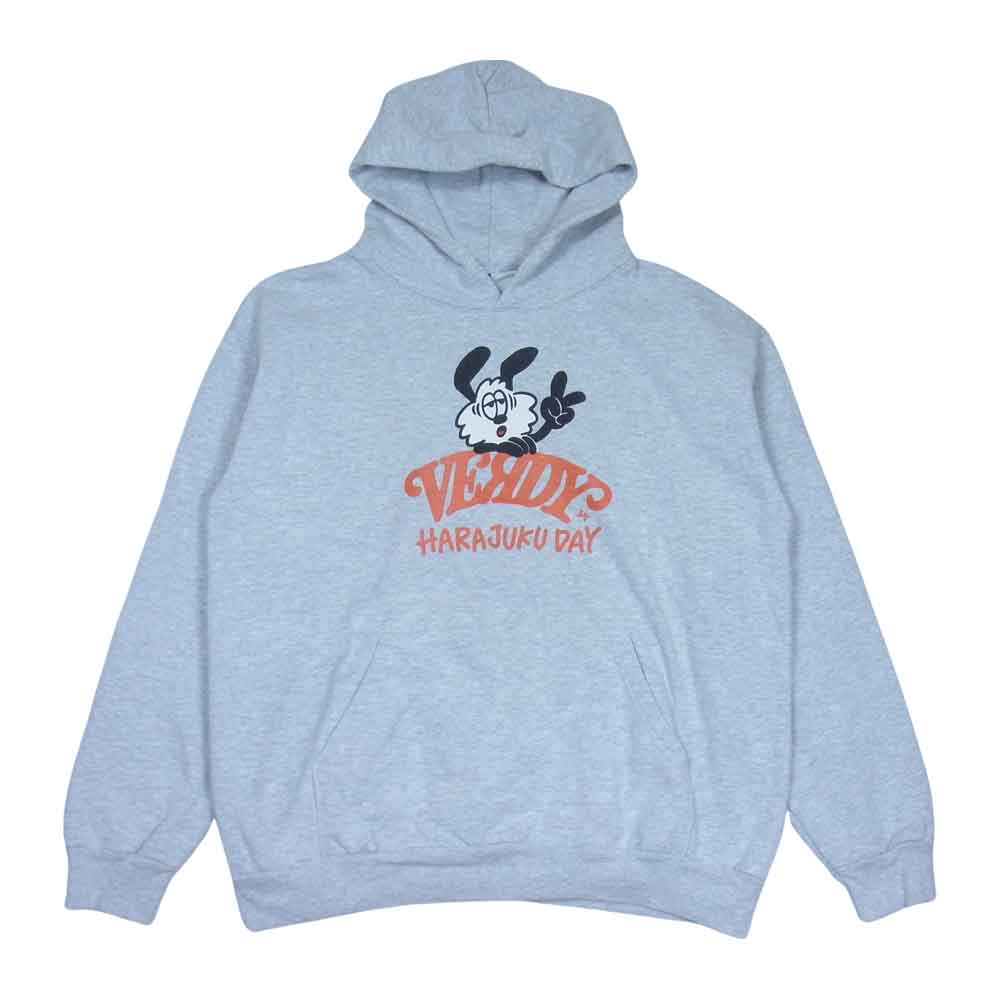 ヴェルディ VERDY HARAJUKU DAY プリント プルオーバー パーカー グレー系 XL【中古】