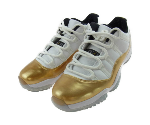 NIKE ナイキ 528895-103 AIR JORDAN 11 RETRO LOW エアジョーダン 3 レトロ ロー ホワイト メタリックゴールド スニーカー ゴールド系 ホワイト系 27.5cm【中古】