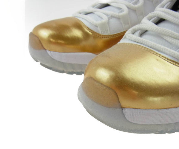 NIKE ナイキ 528895-103 AIR JORDAN 11 RETRO LOW エアジョーダン 3 レトロ ロー ホワイト メタリックゴールド スニーカー ゴールド系 ホワイト系 27.5cm【中古】