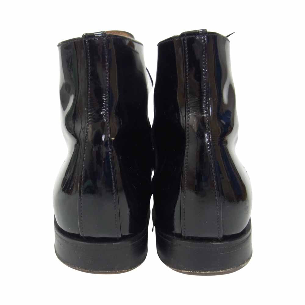 SANDERS サンダース George Leather Lace-Up Boots 5634BWL エナメル パテント ジョージ レザーソール チャッカブーツ ブラック系 UK8【中古】