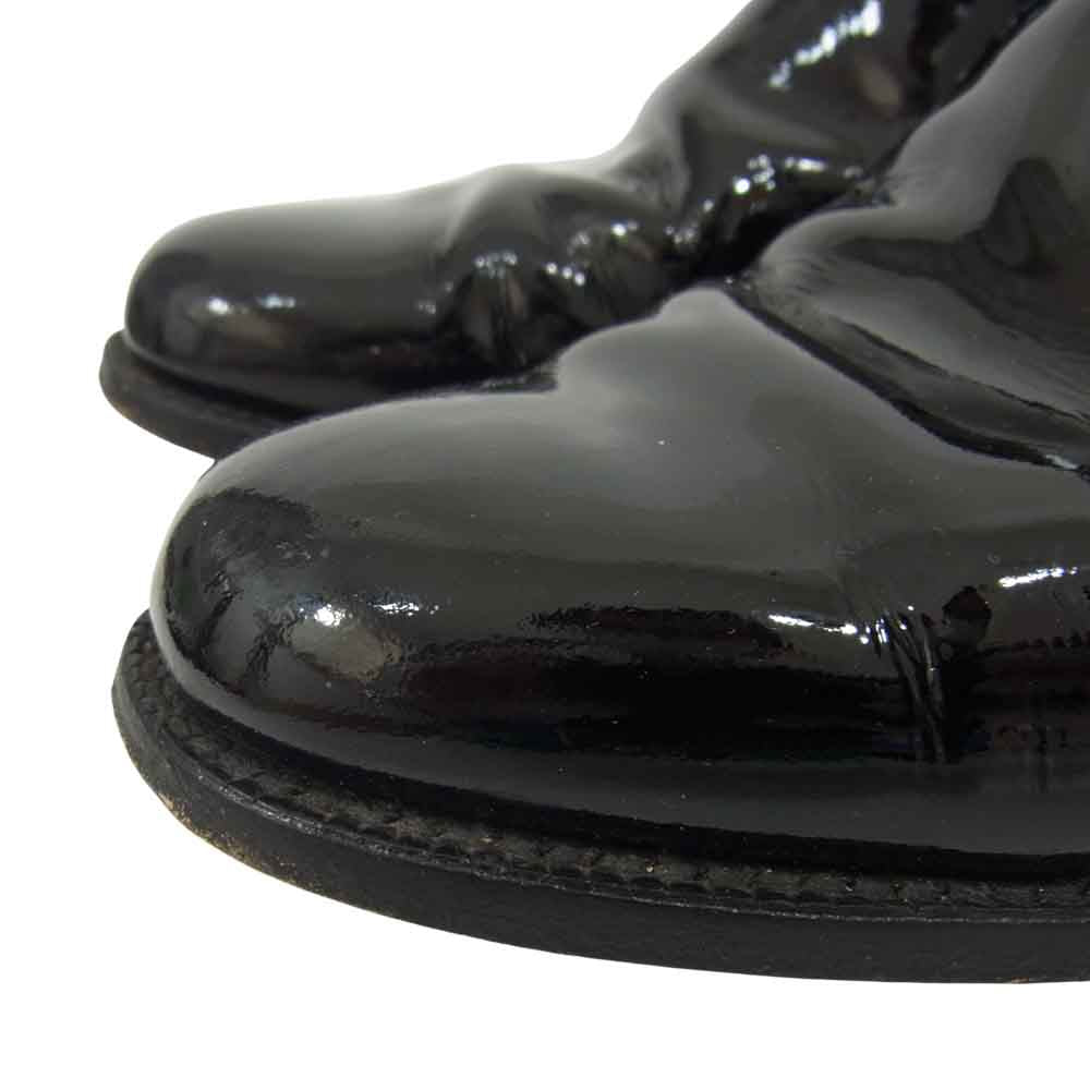 SANDERS サンダース George Leather Lace-Up Boots 5634BWL エナメル パテント ジョージ レザーソール チャッカブーツ ブラック系 UK8【中古】