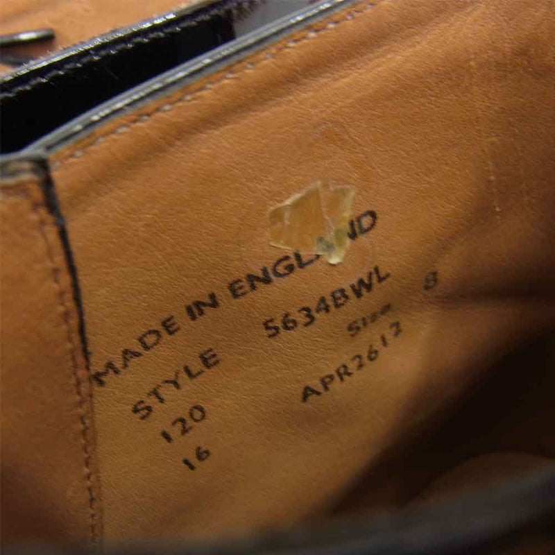 SANDERS サンダース George Leather Lace-Up Boots 5634BWL エナメル パテント ジョージ レザーソール チャッカブーツ ブラック系 UK8【中古】