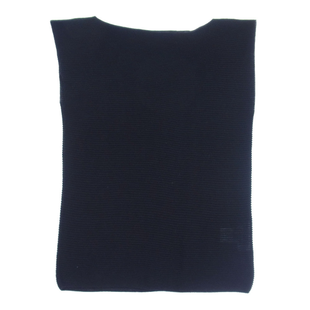 ISSEY MIYAKE イッセイミヤケ 132 5. IL71KN731 FLAT RIB KNIT 横リブ サマーニット フレンチスリーブ ベスト ブラック系 2【中古】