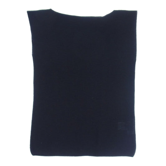 ISSEY MIYAKE イッセイミヤケ 132 5. IL71KN731 FLAT RIB KNIT 横リブ サマーニット フレンチスリーブ ベスト ブラック系 2【中古】