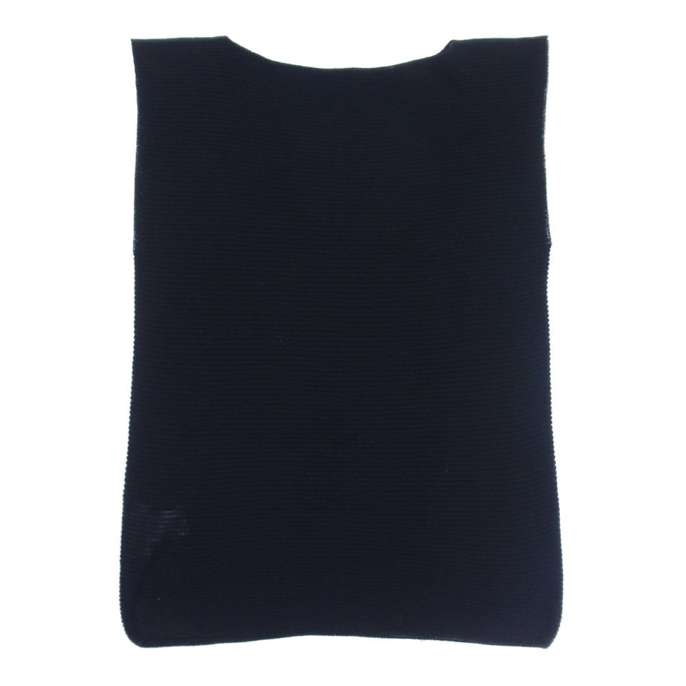 ISSEY MIYAKE イッセイミヤケ 132 5. IL71KN731 FLAT RIB KNIT 横リブ サマーニット フレンチスリーブ ベスト ブラック系 2【中古】